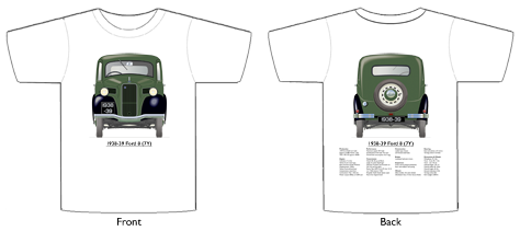 Ford 8 (7Y) 1938-39 T-shirt Front & Back